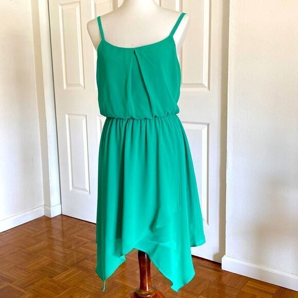 Like New BCX Elastic Waist Spaghetti Asymmetrical Summer Midi Casual Dress - Picture 1 of 6